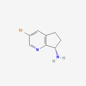 molecular formula C8H9BrN2 B12951547 (S)-3-Bromo-6,7-dihydro-5H-cyclopenta[b]pyridin-7-amine 