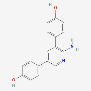 molecular formula C17H14N2O2 B12951598 4,4'-(2-Aminopyridine-3,5-diyl)diphenol 