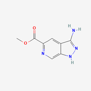 molecular formula C8H8N4O2 B12951606 Methyl 3-amino-1h-pyrazolo[3,4-c]pyridine-5-carboxylate 