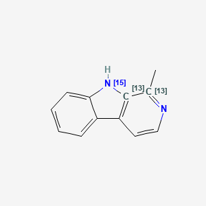 molecular formula C12H10N2 B12951644 1-methyl-9H-(2,3-13C2)pyridino[3,4-b]indole 