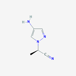 molecular formula C6H8N4 B12951665 (R)-2-(4-Amino-1H-pyrazol-1-yl)propanenitrile 