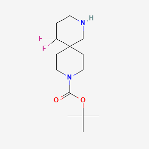 molecular formula C14H24F2N2O2 B12951729 Tert-butyl 5,5-difluoro-2,9-diazaspiro[5.5]undecane-9-carboxylate 