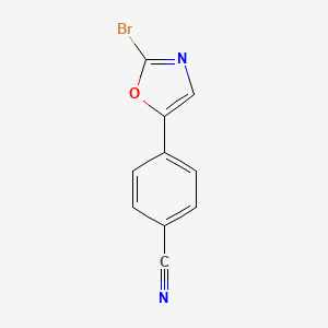 molecular formula C10H5BrN2O B12951756 4-(2-Bromooxazol-5-yl)benzonitrile 