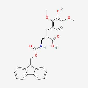 molecular formula C28H29NO7 B12951798 (S)-3-((((9H-Fluoren-9-yl)methoxy)carbonyl)amino)-2-(2,3,4-trimethoxybenzyl)propanoic acid 