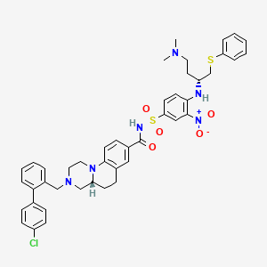 molecular formula C44H47ClN6O5S2 B12951816 (R)-3-((4'-Chloro-[1,1'-biphenyl]-2-yl)methyl)-N-((4-(((R)-4-(dimethylamino)-1-(phenylthio)butan-2-yl)amino)-3-nitrophenyl)sulfonyl)-2,3,4,4a,5,6-hexahydro-1H-pyrazino[1,2-a]quinoline-8-carboxamide 