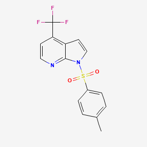 molecular formula C15H11F3N2O2S B12951821 1-Tosyl-4-(trifluoromethyl)-1H-pyrrolo[2,3-b]pyridine 