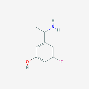 molecular formula C8H10FNO B12951836 3-(1-Aminoethyl)-5-fluorophenol 