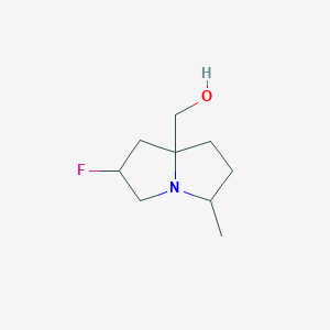 molecular formula C9H16FNO B12951838 (2-Fluoro-5-methyltetrahydro-1H-pyrrolizin-7a(5H)-yl)methanol 