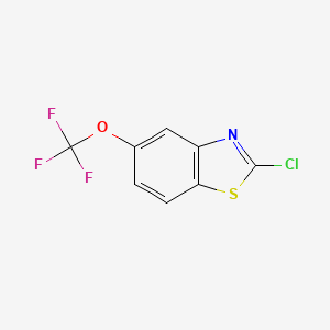 molecular formula C8H3ClF3NOS B12951849 Benzothiazole, 2-chloro-5-(trifluoromethoxy)- 