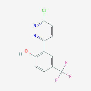 molecular formula C11H6ClF3N2O B12951972 2-(6-Chloropyridazin-3-yl)-4-(trifluoromethyl)phenol 