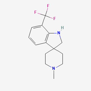 molecular formula C14H17F3N2 B12951975 1'-Methyl-7-(trifluoromethyl)spiro[indoline-3,4'-piperidine] 