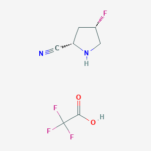 molecular formula C7H8F4N2O2 B12951980 (2S,4S)-4-Fluoropyrrolidine-2-carbonitrile 2,2,2-trifluoroacetate 