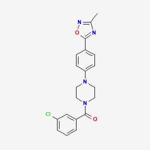 molecular formula C20H19ClN4O2 B12951981 (3-Chlorophenyl)(4-(4-(3-methyl-1,2,4-oxadiazol-5-yl)phenyl)piperazin-1-yl)methanone 