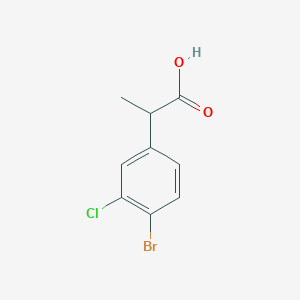 molecular formula C9H8BrClO2 B12951995 2-(4-Bromo-3-chlorophenyl)propanoic acid 