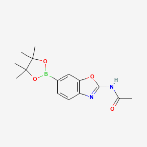 molecular formula C15H19BN2O4 B12952000 N-(6-(4,4,5,5-Tetramethyl-1,3,2-dioxaborolan-2-yl)benzo[d]oxazol-2-yl)acetamide 