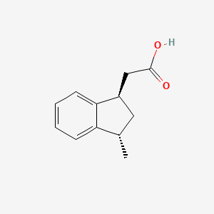 molecular formula C12H14O2 B12952004 2-((1R,3S)-3-Methyl-2,3-dihydro-1H-inden-1-yl)acetic acid 