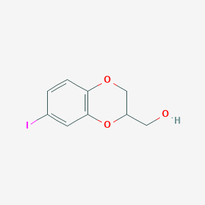 molecular formula C9H9IO3 B12952021 (7-Iodo-2,3-dihydrobenzo[b][1,4]dioxin-2-yl)methanol 