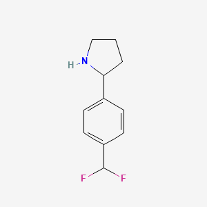 molecular formula C11H13F2N B12952045 2-(4-(Difluoromethyl)phenyl)pyrrolidine 