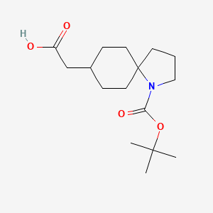 molecular formula C16H27NO4 B12952064 2-(1-(tert-Butoxycarbonyl)-1-azaspiro[4.5]decan-8-yl)acetic acid 