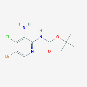 molecular formula C10H13BrClN3O2 B12952124 tert-Butyl (3-amino-5-bromo-4-chloropyridin-2-yl)carbamate 