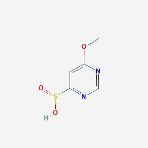 molecular formula C5H6N2O3S B12952126 6-Methoxypyrimidine-4-sulfinic acid 