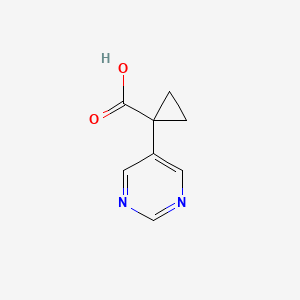 molecular formula C8H8N2O2 B12952138 1-(Pyrimidin-5-yl)cyclopropane-1-carboxylic acid 