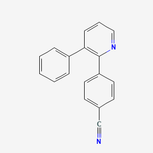 molecular formula C18H12N2 B12952148 4-(3-Phenylpyridin-2-yl)benzonitrile 