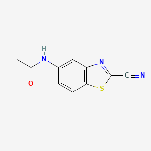 molecular formula C10H7N3OS B12952221 N-(2-Cyano-1,3-benzothiazol-5-yl)acetamide CAS No. 646035-19-0