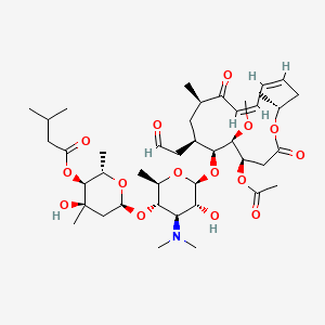 (2S,3S,4R,6S)-6-(((2R,3S,4R,5R,6S)-6-(((4R,5S,6S,7R,9R,11E,13E,16R)-4-acetoxy-5-methoxy-9,16-dimethyl-2,10-dioxo-7-(2-oxoethyl)oxacyclohexadeca-11,13-dien-6-yl)oxy)-4-(dimethylamino)-5-hydroxy-2-methyltetrahydro-2H-pyran-3-yl)oxy)-4-hydroxy-2,4-dimethyltetrahydro-2H-pyran-3-yl 3-methylbutanoate