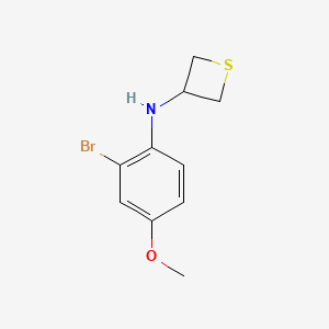 molecular formula C10H12BrNOS B12952330 N-(2-Bromo-4-methoxyphenyl)thietan-3-amine 