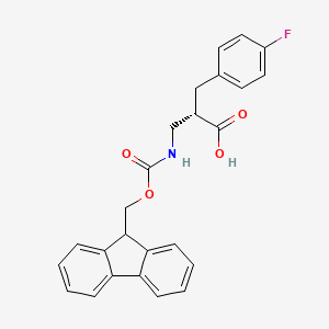 molecular formula C25H22FNO4 B12952381 (S)-3-((((9H-Fluoren-9-yl)methoxy)carbonyl)amino)-2-(4-fluorobenzyl)propanoic acid 