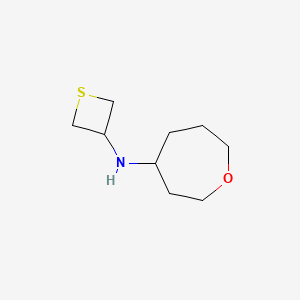 molecular formula C9H17NOS B12952440 N-(Thietan-3-yl)oxepan-4-amine 