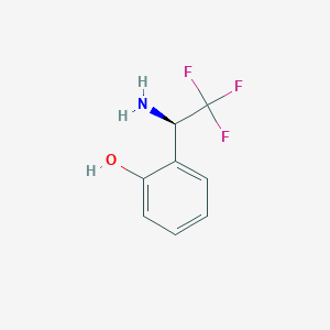 molecular formula C8H8F3NO B12952447 (R)-2-(1-Amino-2,2,2-trifluoroethyl)phenol 