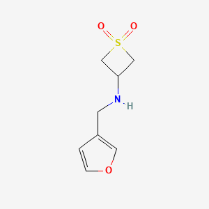 molecular formula C8H11NO3S B12952462 3-((Furan-3-ylmethyl)amino)thietane 1,1-dioxide 