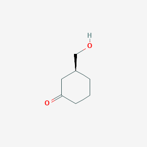 molecular formula C7H12O2 B12952553 (S)-3-(Hydroxymethyl)cyclohexan-1-one 