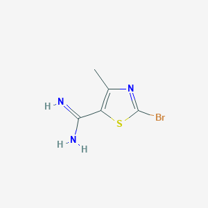 molecular formula C5H6BrN3S B12952591 2-Bromo-4-methylthiazole-5-carboximidamide 