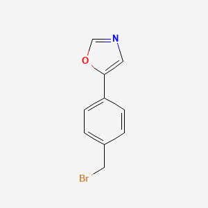 molecular formula C10H8BrNO B12952594 5-(4-(Bromomethyl)phenyl)oxazole 