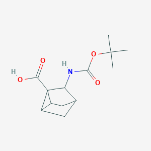 molecular formula C13H19NO4 B12952646 7-((tert-Butoxycarbonyl)amino)tricyclo[2.2.1.02,6]heptane-1-carboxylic acid 