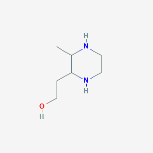 molecular formula C7H16N2O B12952664 2-(3-Methylpiperazin-2-yl)ethan-1-ol 