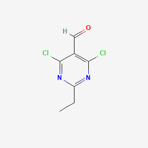 molecular formula C7H6Cl2N2O B12952760 4,6-Dichloro-2-ethylpyrimidine-5-carbaldehyde 