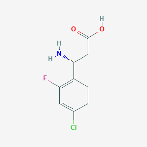 molecular formula C9H9ClFNO2 B12952801 (R)-3-Amino-3-(4-chloro-2-fluorophenyl)propanoic acid 