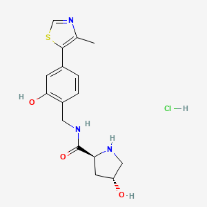 molecular formula C16H20ClN3O3S B12952807 (2S,4R)-4-Hydroxy-N-(2-hydroxy-4-(4-methylthiazol-5-yl)benzyl)pyrrolidine-2-carboxamide hydrochloride 