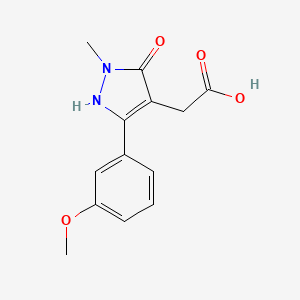 molecular formula C13H14N2O4 B12952808 2-(5-Hydroxy-3-(3-methoxyphenyl)-1-methyl-1H-pyrazol-4-yl)acetic acid 