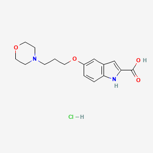 molecular formula C16H21ClN2O4 B12952861 5-(3-Morpholinopropoxy)-1h-indole-2-carboxylic acid hydrochloride 