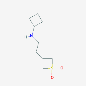 molecular formula C9H17NO2S B12952931 3-(2-(Cyclobutylamino)ethyl)thietane 1,1-dioxide 