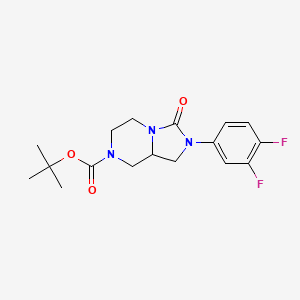 molecular formula C17H21F2N3O3 B12952948 Imidazo[1,5-a]pyrazine-7(1H)-carboxylic acid, 2-(3,4-difluorophenyl)hexahydro-3-oxo-, 1,1-dimethylethyl ester 