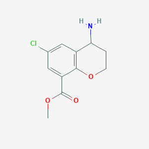 molecular formula C11H12ClNO3 B12953006 Methyl 4-amino-6-chlorochromane-8-carboxylate hydrochloride 