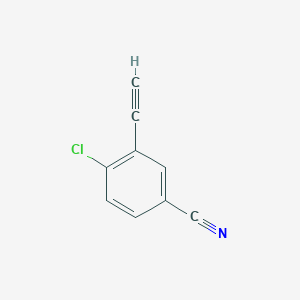 molecular formula C9H4ClN B12953071 4-Chloro-3-ethynylbenzonitrile CAS No. 914106-00-6