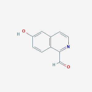 molecular formula C10H7NO2 B12953078 6-Hydroxyisoquinoline-1-carbaldehyde 