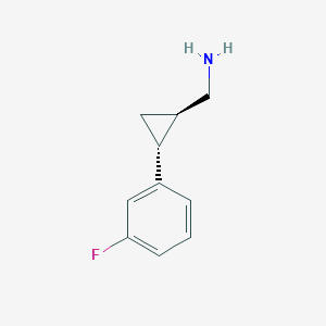 molecular formula C10H12FN B12953105 Trans-[2-(3-fluorophenyl)cyclopropyl]methanamine 